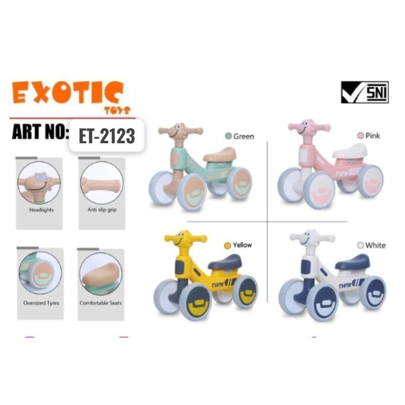 Exotic ET 2123 Balance Bike Sepeda Keseimbangan Anak Ban Karet / Mainan Sepeda Anak