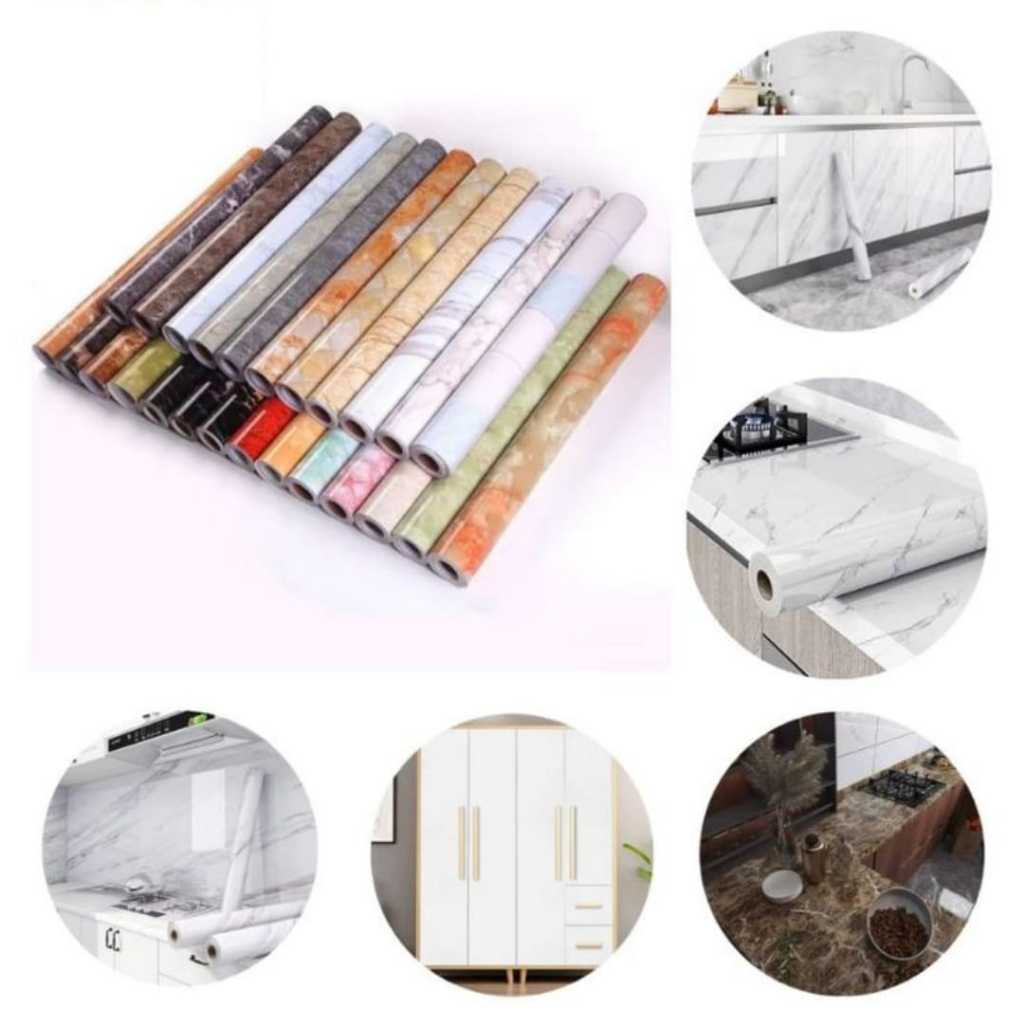 Stiker PVC Motif Marmer Tahan Air Praktis || Stiker PVC Marmer Tahan Air Mudah Dipasang