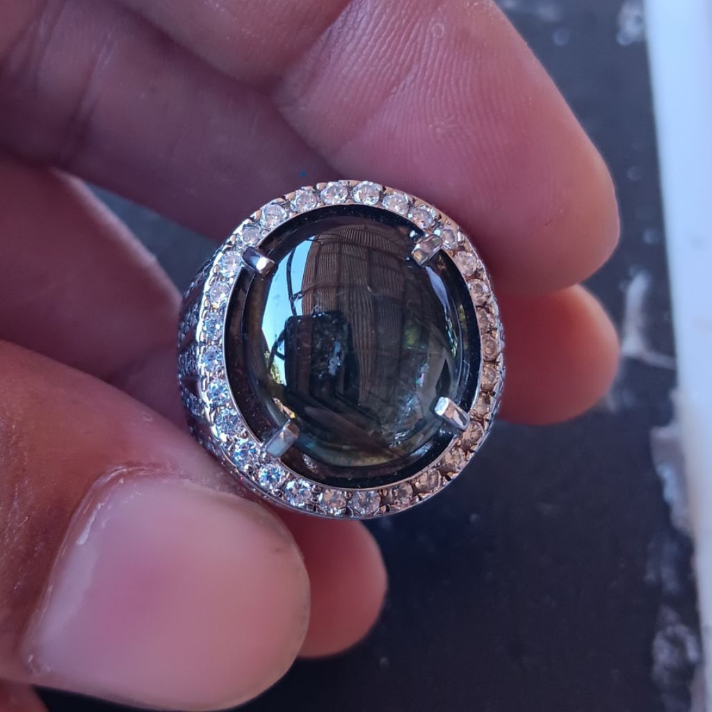 Cincin Black Safir Sapphire Ster Tanzania