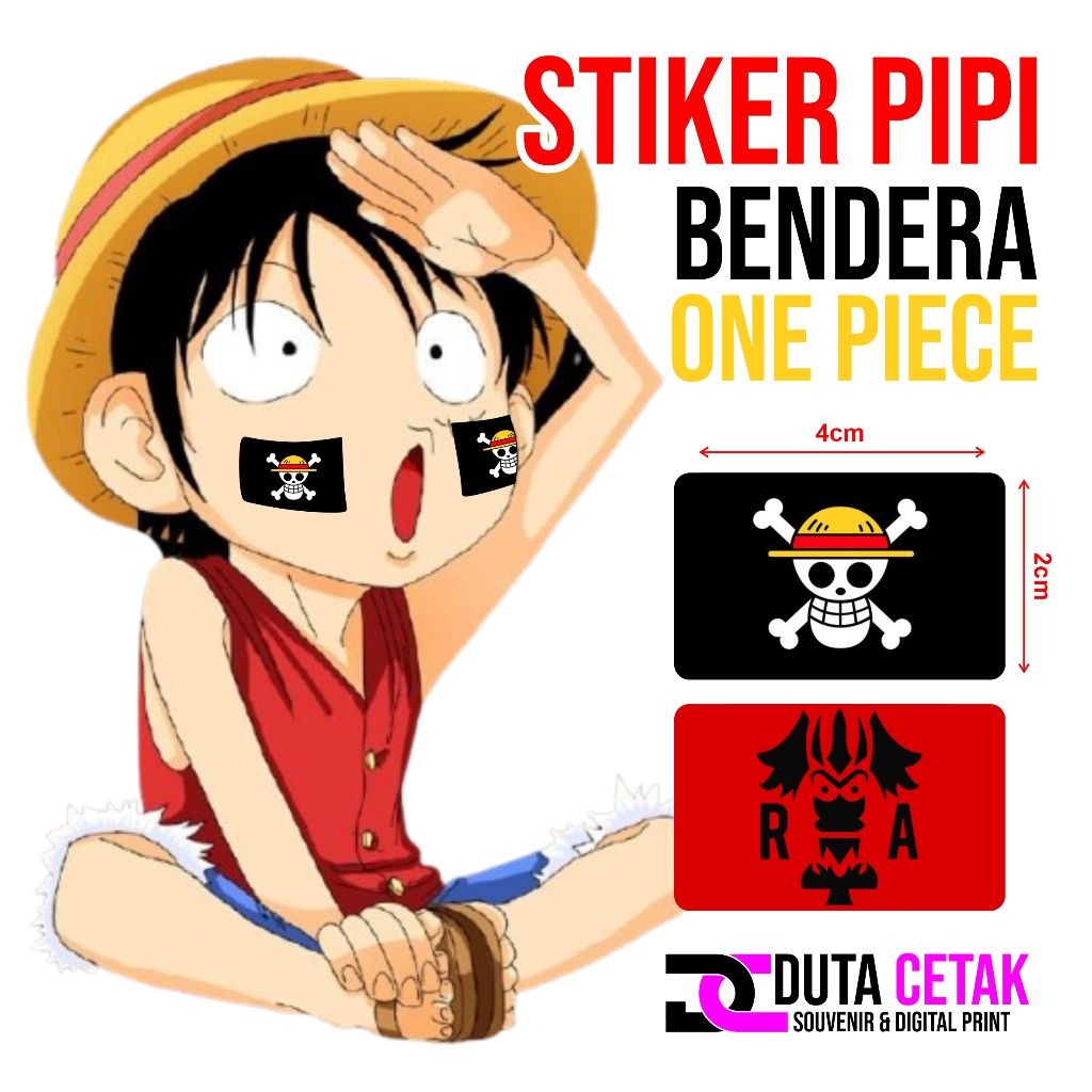 

(isi 40pcs) Cetak Stiker Pipi bendera One Piece Revolusi Bahan Vinil