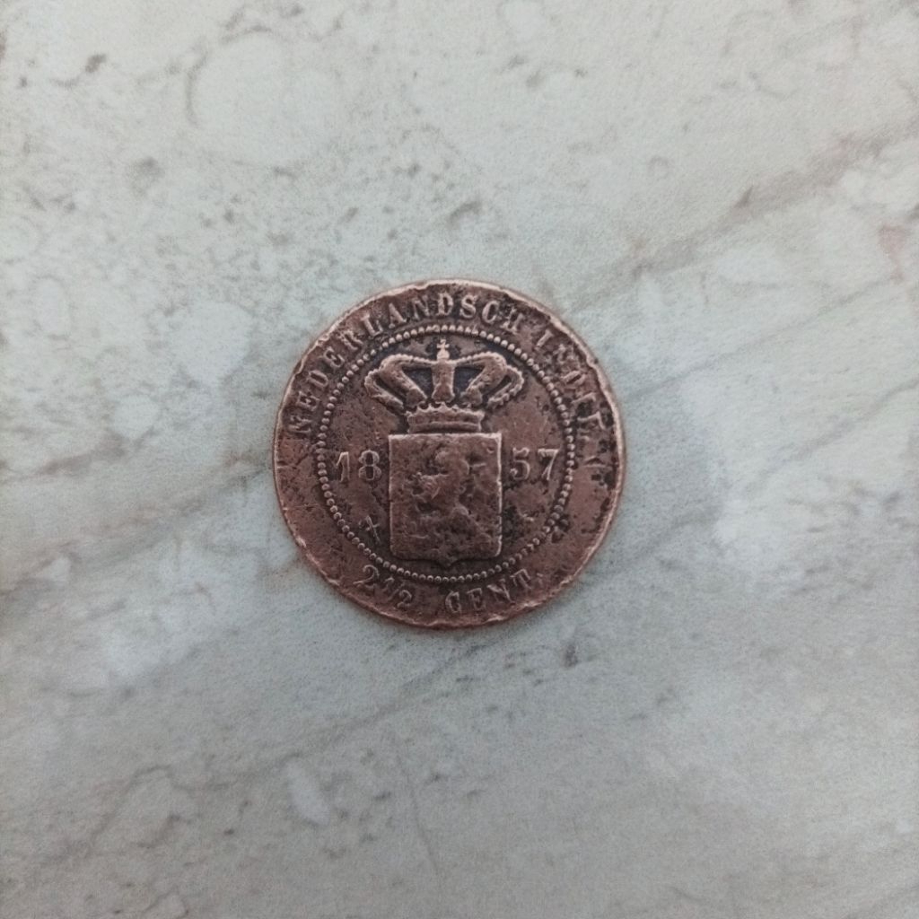 Koin Benggol 2½ Cent tahun 1857