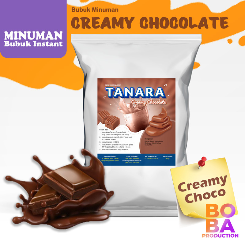 

TANARA Bubuk Minuman Creamy Chocolate 500gr - Powder Farina Aneka Rasa - Bobaproduction