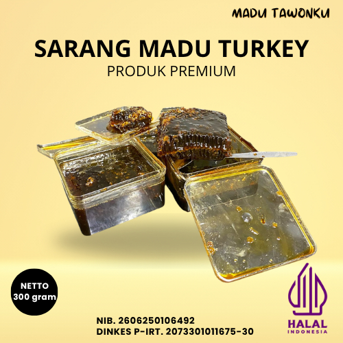 

Sarang Madu Turkey Premium Asli Murah 300Gram Murni Tanpa Bahan Kimia Bersertifikat P-IRT