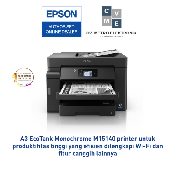 Printer EPSON M15140 EPSON M-15140 M 15140 A3 A3+ Wi-Fi Duplex Monochrome Tinta Pigment Garansi Resm