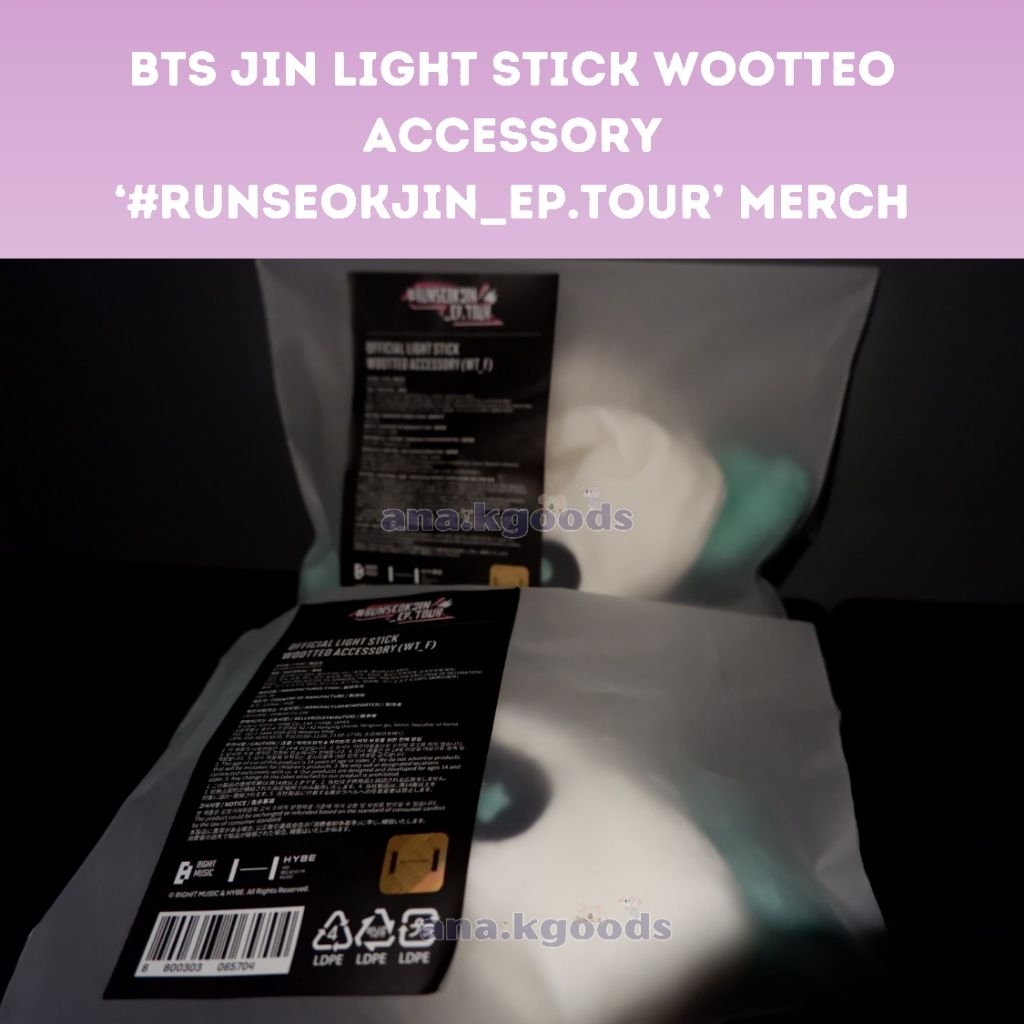 [READY STOCK] BTS JIN LIGHT STICK WOOTTEO ACCESSORY #RUNSEOKJIN_EP.TOUR MERCH | Armybomb | BTS | Lig