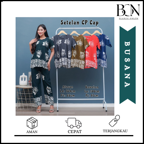 Setelan Celana Panjang Cap/ Baju Santai Wanita Busui Friendly
