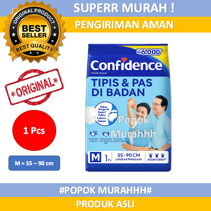 Confidence Popok Dewasa Celana / Popok Celana Dewasa Ukuran M/L/XL Kemasan Sachet