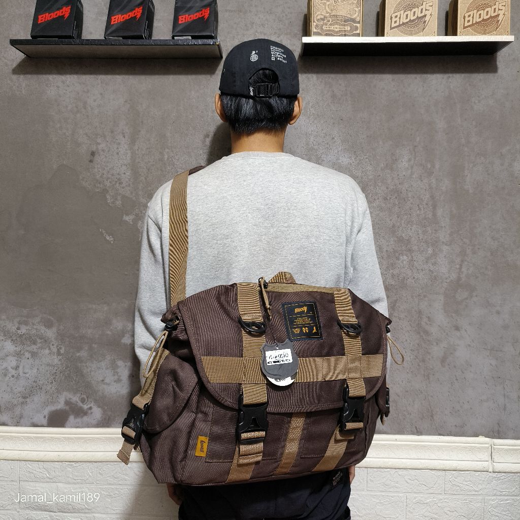 TAS SELEMPANG WAISTBAG BLOODS GRIE BROWN ORIGINAL.