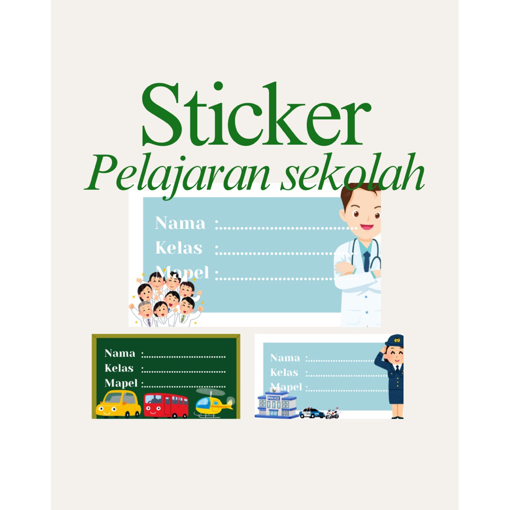 

Sticker nama buku pelajaran