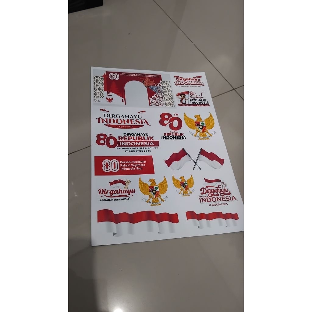

Sticker topper Nasi Kuning, Bolu Tema HUT Kemerdekaan Indonesia 80 Tahun
