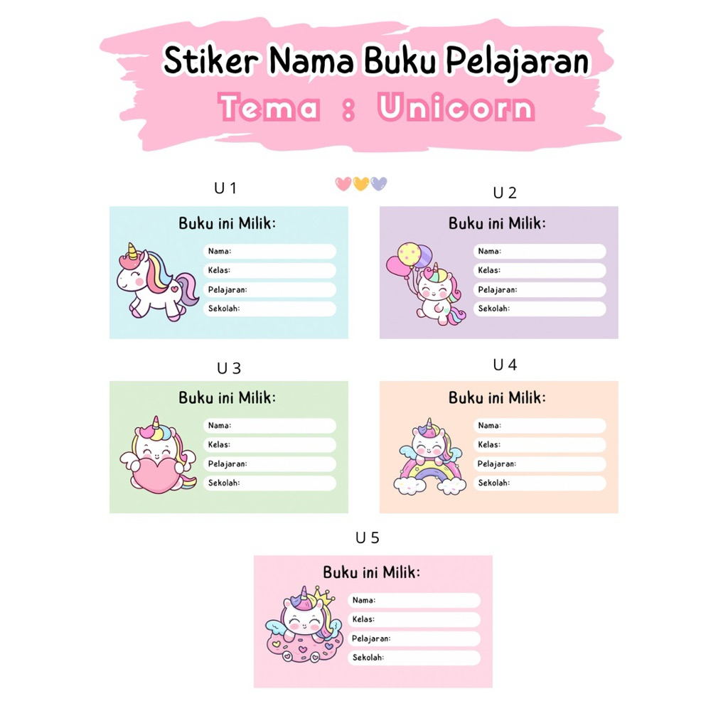 

Stiker Buku Pelajaran | Tema : Unicorn (PRE ORDER)