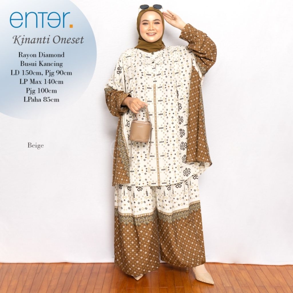 KINANTI ONESET JUMBO LD 150 5XL XXXXL BAHAN RAYON BY ENTER SETELAN PAKAIAN JUMBO ONESET JUMBO ENTER 