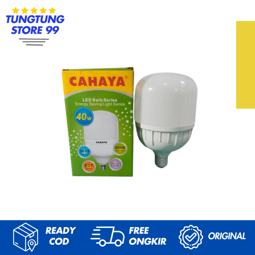 CAHAYA Lampu LED 40 Watt/Lampu LED Cahaya 40 Watt/Bohlam LED Cahaya 40 Watt Warna Putih bulat SNI