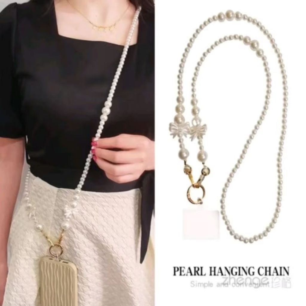 Free mika kait hp Tali gantungan handphone tali lanyard selempang/Tali gantungan hp mutiara