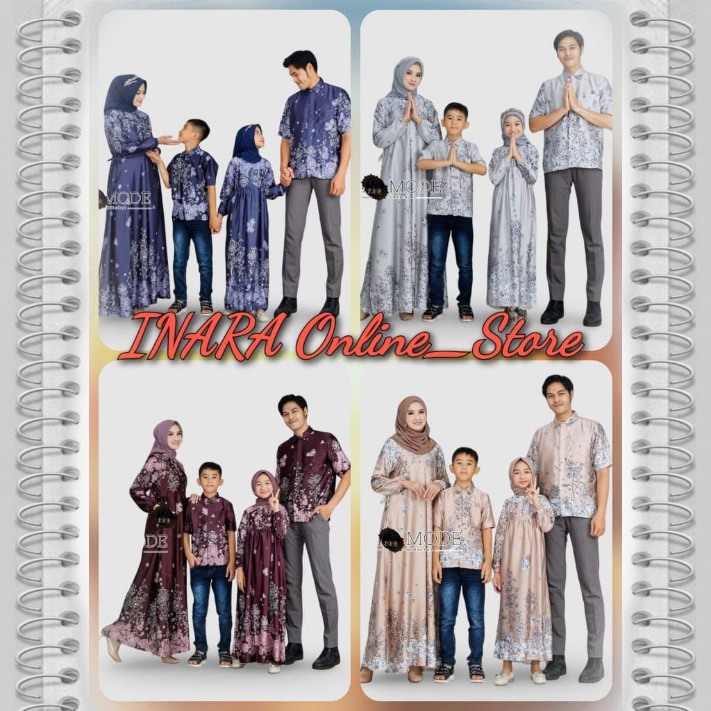 ☀By INARA Batik High Quality☀Couple Keluarga Hem Pria&Gamis Semi Sutra Maxmara Silk