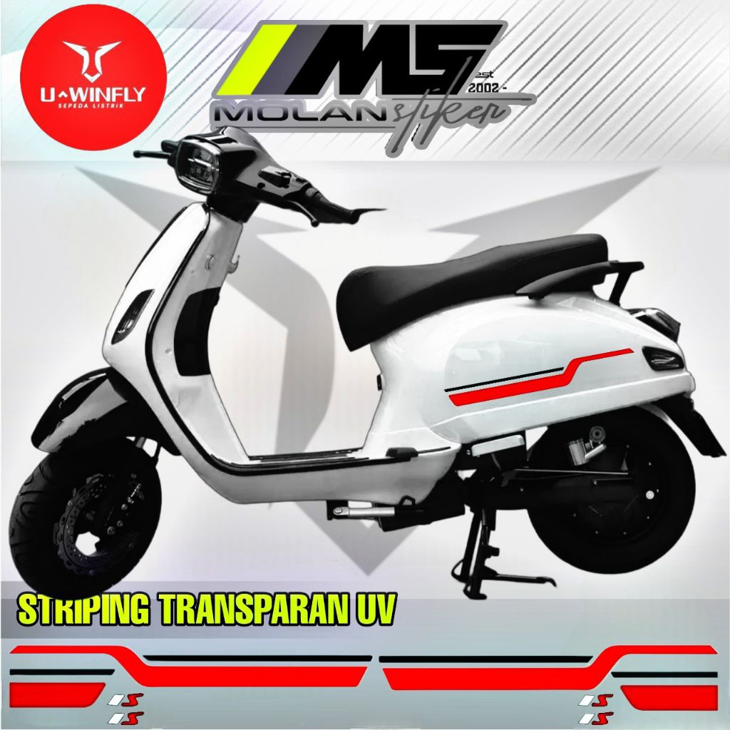 Decal Sticker Striping Variasi Transparan Uv Sepeda Motor Listrik Uwinfly T3 Pro T3s Pro T5 Pro T85 