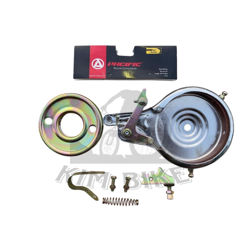 Rem Tromol Rem Belakang Sepeda Mini Gunung MTB Onthel Band Brake 90MM Pacific Chrome New Product Pac