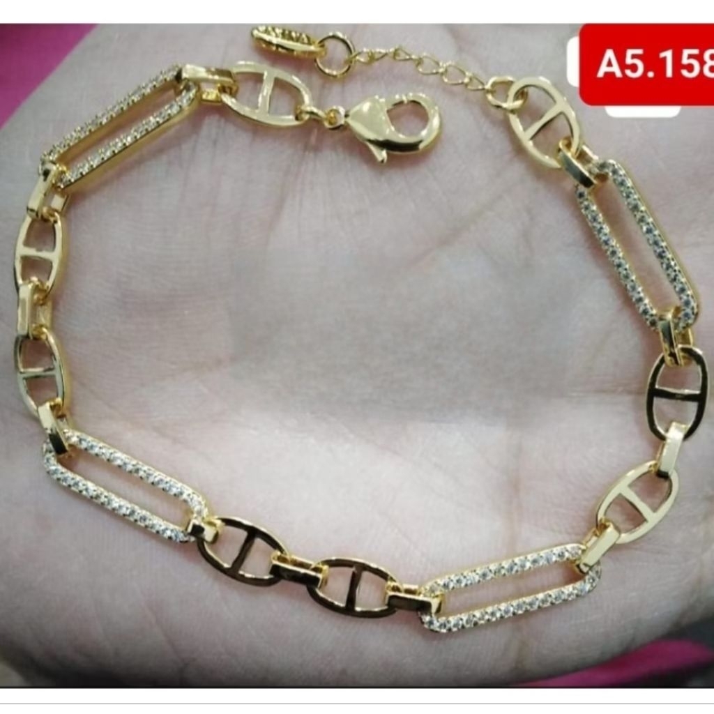 Gelang Tangan Wanita Perhiasan Gelang Imitasi Lapis Emas24k Premium Quality