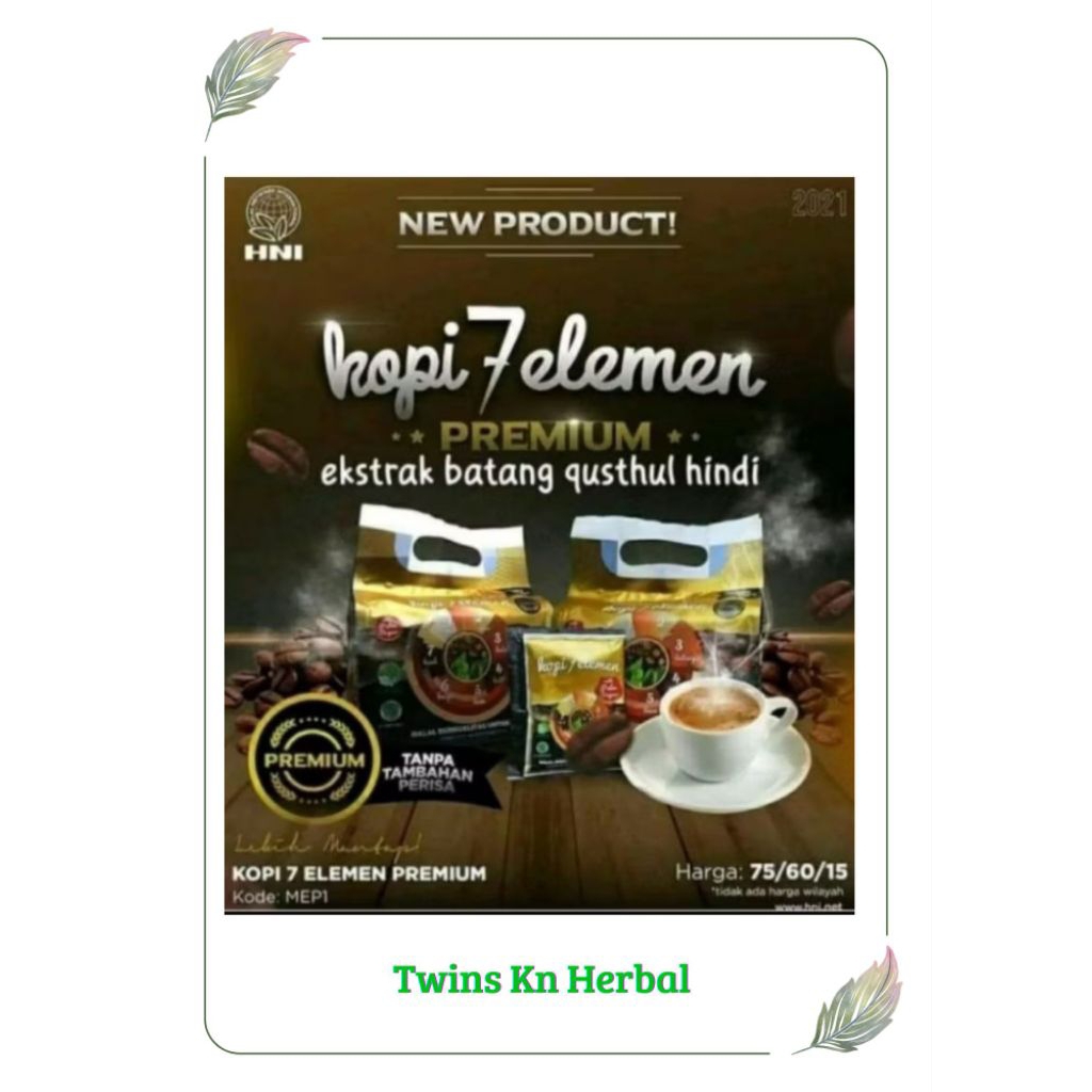 kopi 7 elemen premium HNI HPAI kopi herbal sevel mengobati paru, anti peradangan