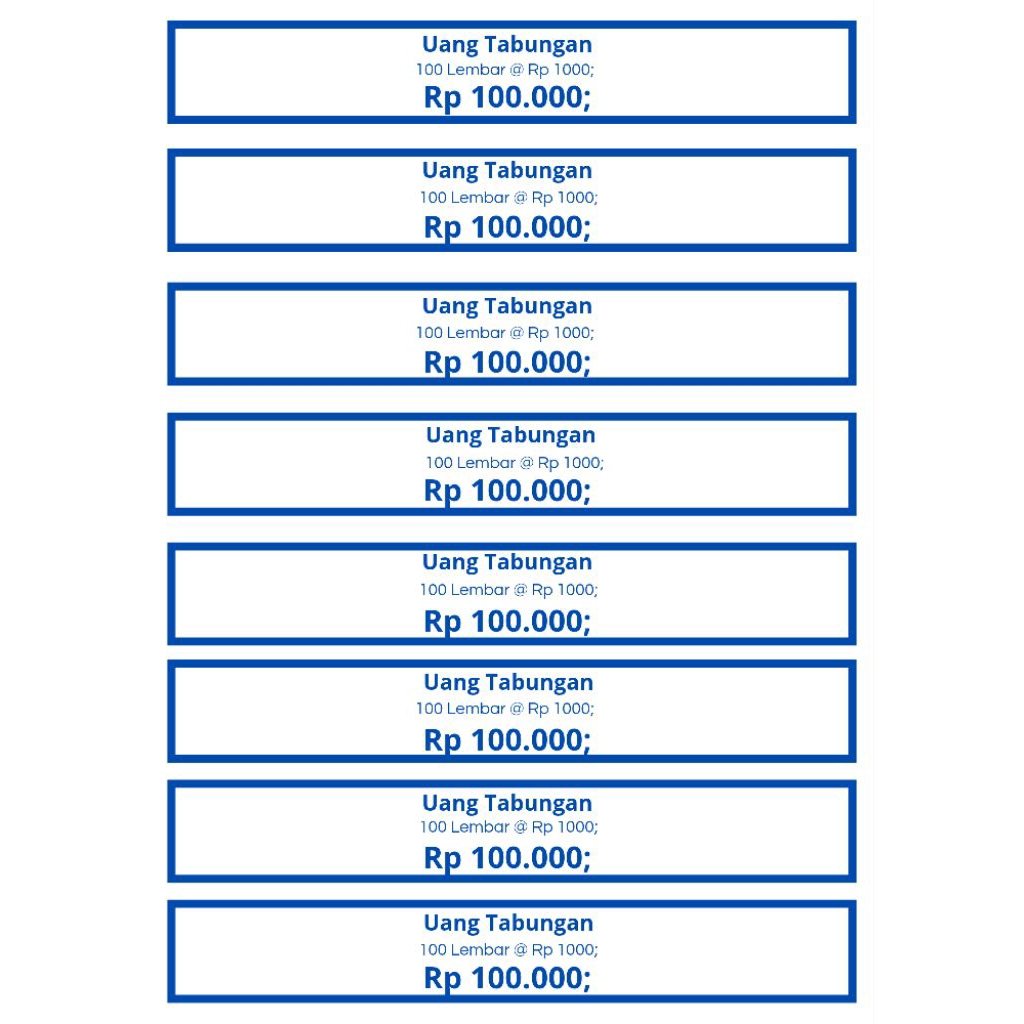 Ban uang, pengikat uang kertas pecahan 1000 rupiah