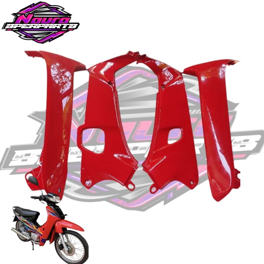 Sayap luar dalam motor Honda Supra x supra fit lama warna merah)sayap Supra/sayap luar dalam supra