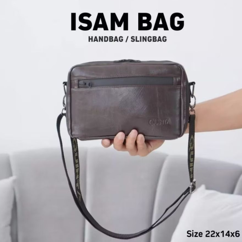 Quinta Isam Anti Air Sling Bag Hand Bag Uk. 22*14*6 Cm Tas Unisex Pria Wanita