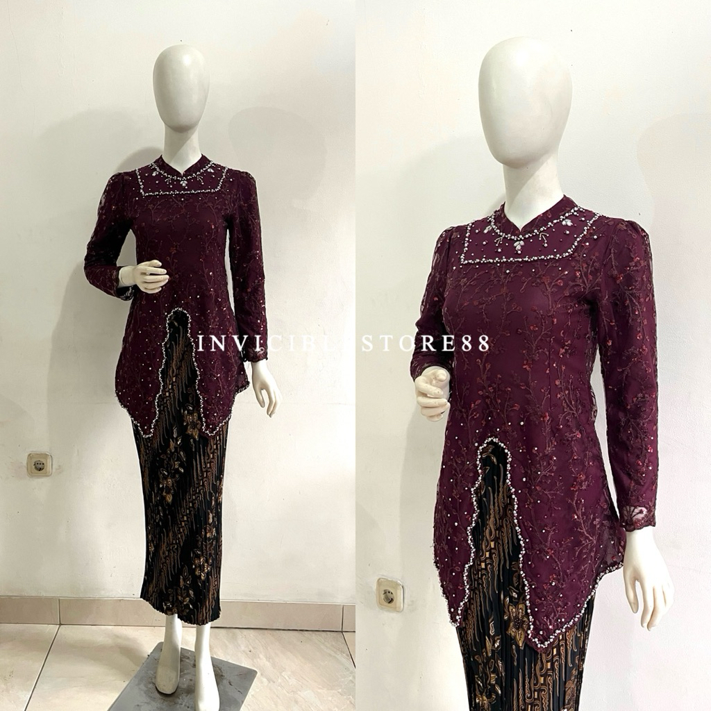 Kebaya Silvana Payet / Kebaya Modern / Brokat / Tunik Brokat / Kebaya Modern Brukat / Kebaya Tunik B