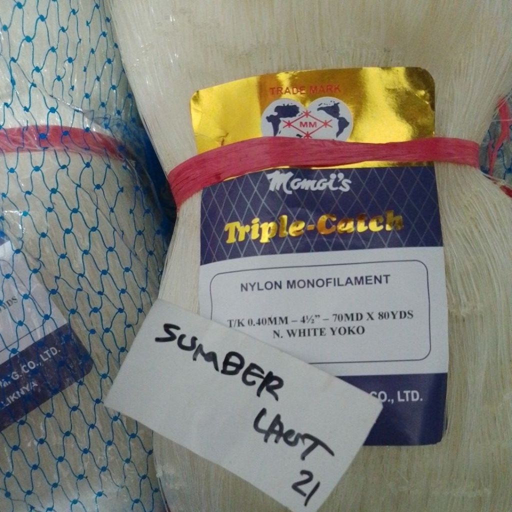 JARING IKAN MOMOI 4½ INCHI 0.40 70MD/80yds YOKO pukat jala ikan MOMOI