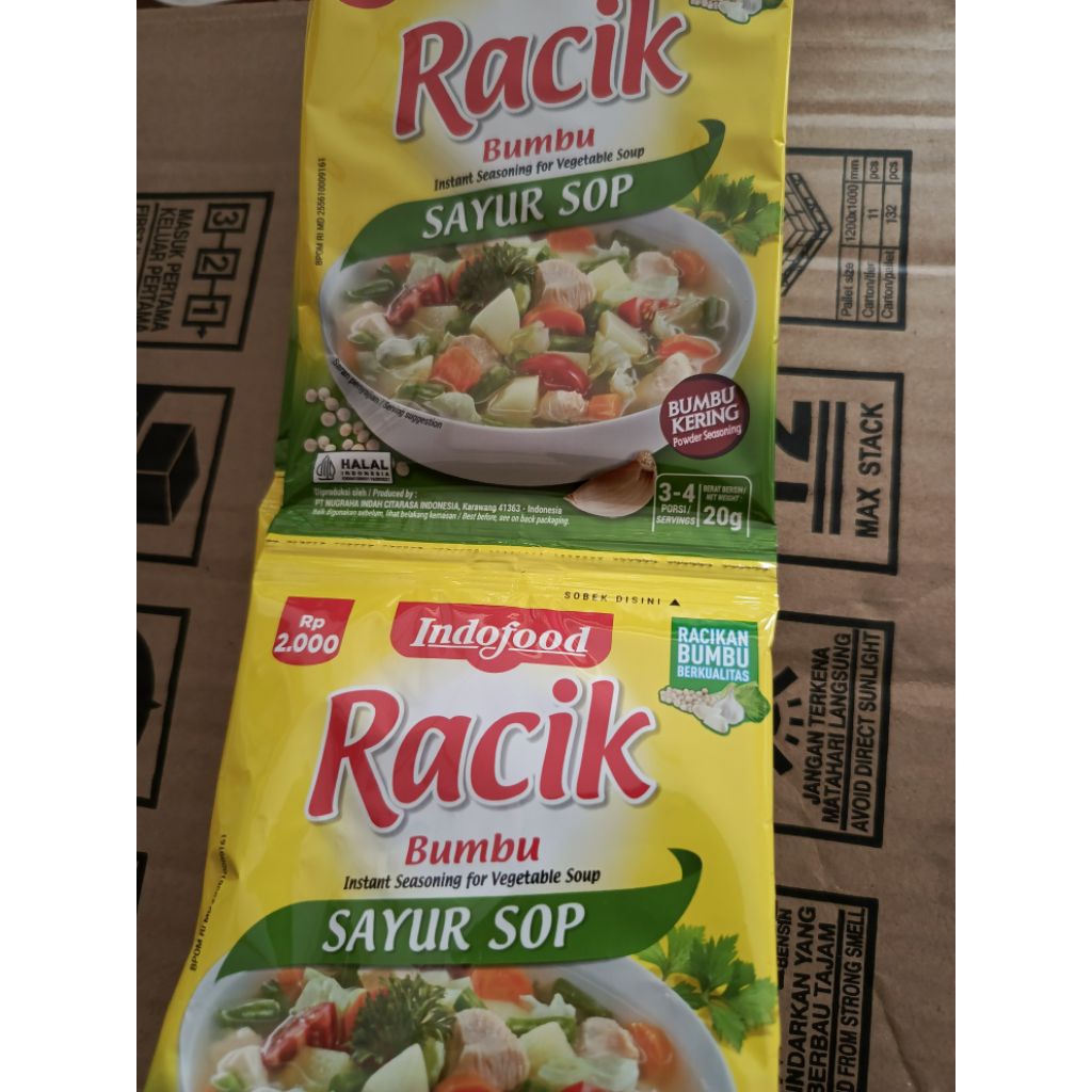 

Bumbu racik sayur SOP satu renceng isi 10 pcs