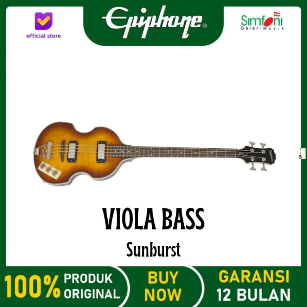 EPIPHONE VIOLA BASS Sunburst Electric Bass / Bass Elektrik