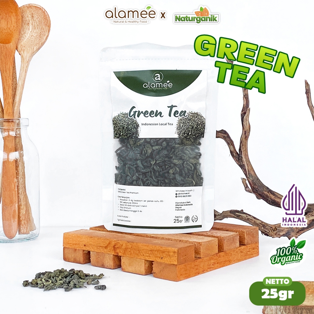 

ALAMEE Green Tea Teh Hijau Organik Organic Kering Greentea Minuman Herbal Premium 25gr Naturganik