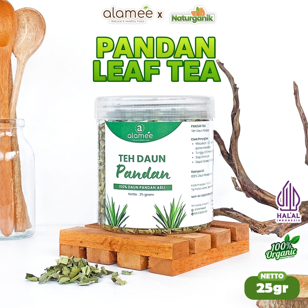

ALAMEE Pandan Leaf Tea Teh Daun Kering Organik Toples 25gr Premium Naturganik