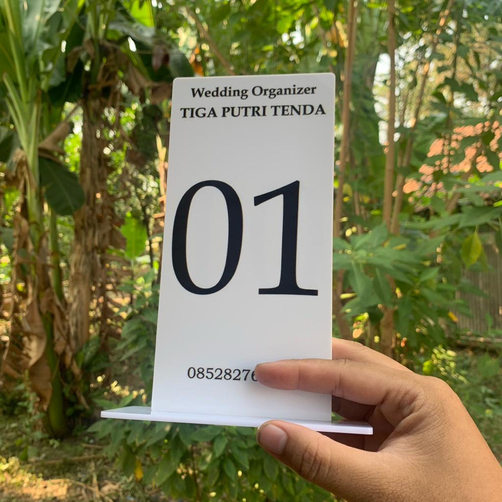 

JCP custom nomor meja model T 2 sisi akrilik uv ukuran 10x20 cm