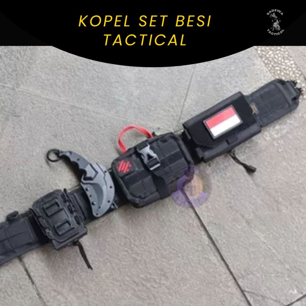 Kopel Set Besi Tactical 1set Lengkap/ Kopel Set Besi Lengkap Hitam / Kopel Tactical
