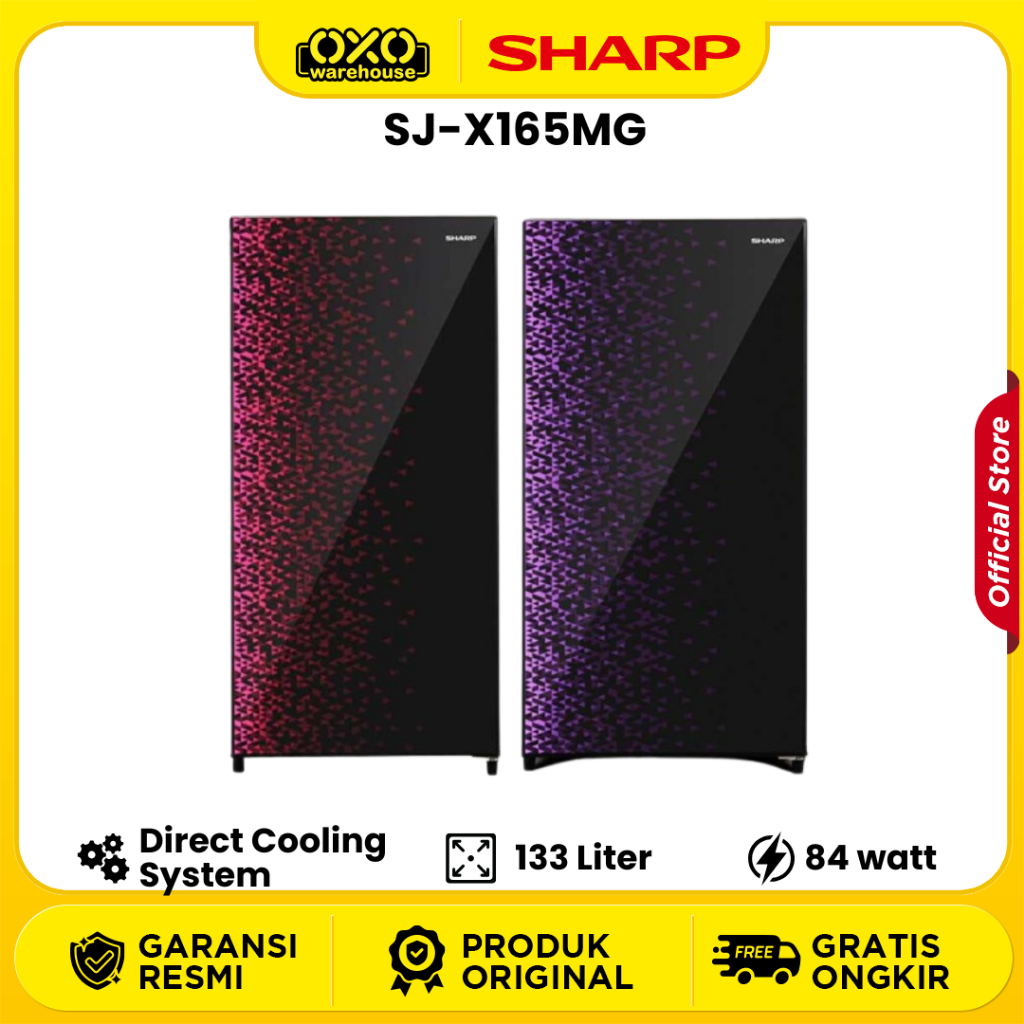 SHARP Kulkas 1 Pintu SJ-X165MG 133 Liter, Hemat Energi & Tahan Lama Low Watt Garansi Resmi