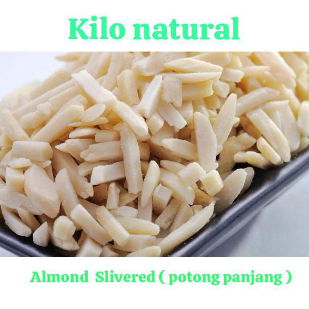

Raw Almond Slivered 1kg / Almond Potong Panjang Mentah ( Stick / Silvered ) 1kg