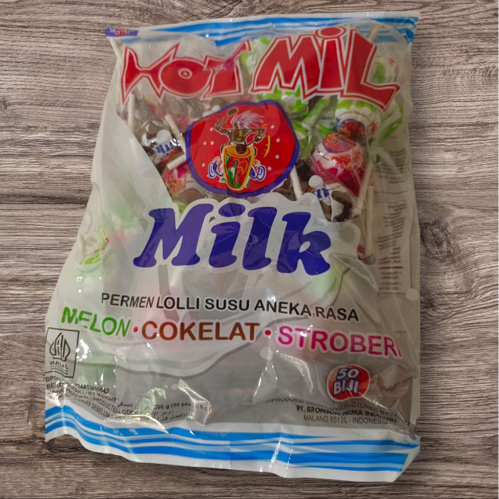 

Permen hotmilk isi 50 biji.