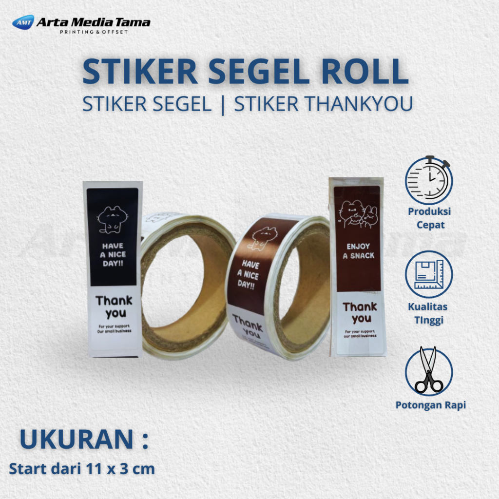 

(ISI 100PCS / ROLL) STIKER THANK YOU LABEL BOX | STICKER THANKYOU LUCU l STICKER LABEL KUE l STICKER KUE CUSTOM STIKER SEGEL UKURAN 3 x 11