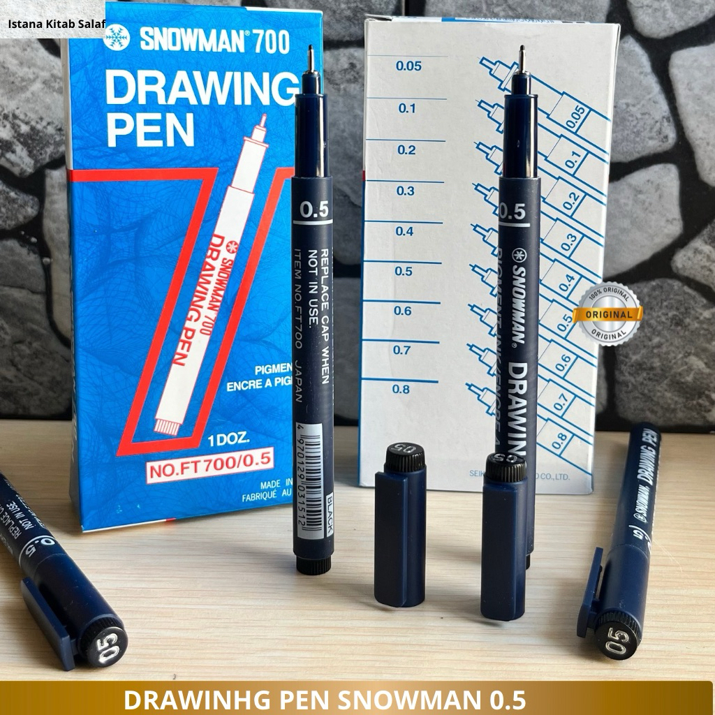 

Drawing Pen 0.5 Snowman 700 Warna Hitam