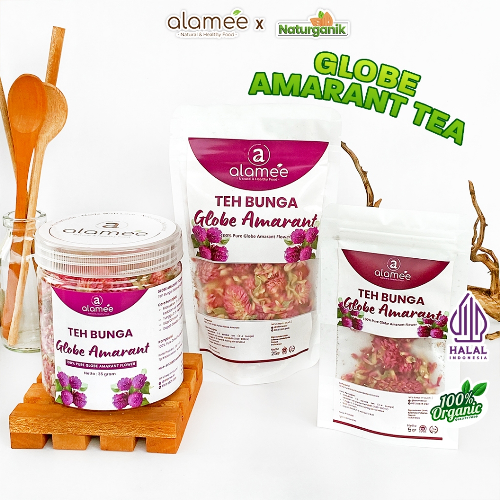 

ALAMEE Teh Bunga Globe Amaranth Tea Herbal Organik Kering Dried Flower Premium Naturganik