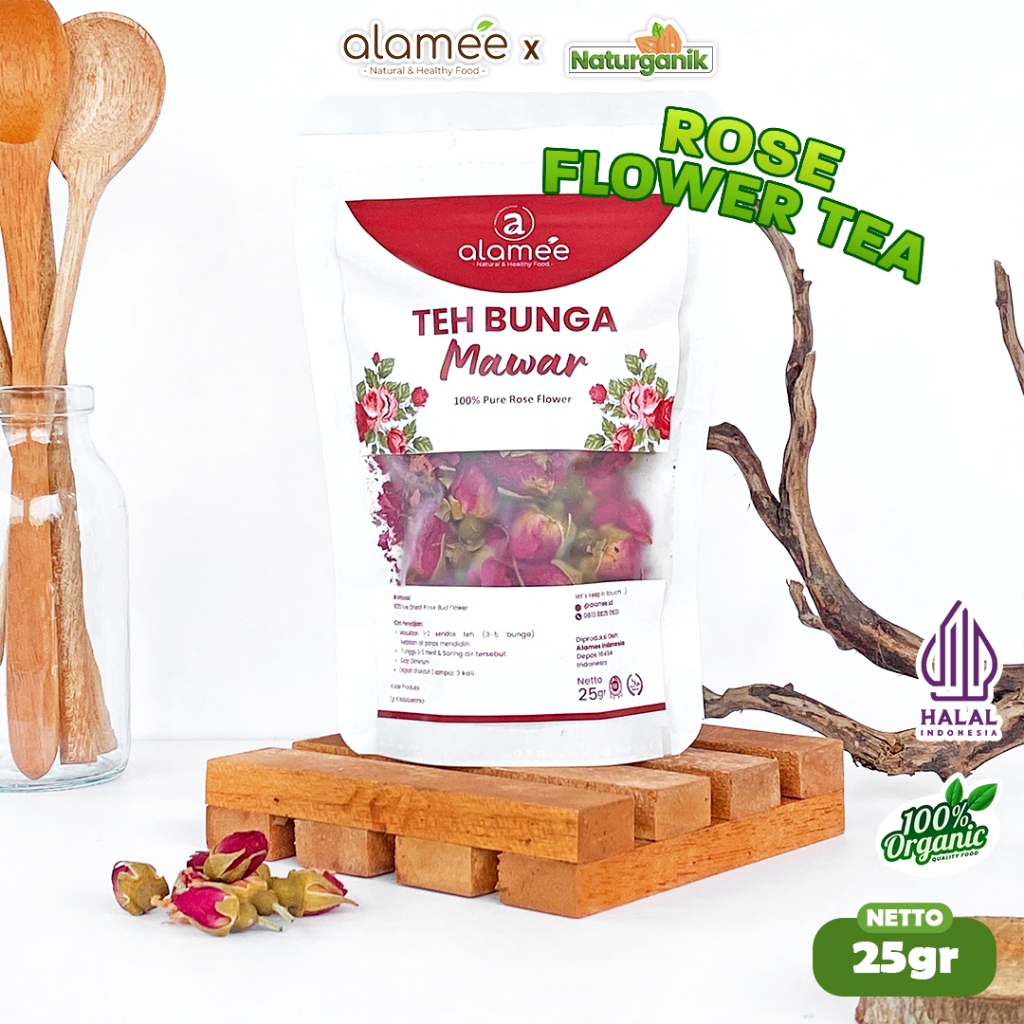 

ALAMEE Rose Tea Teh Bunga Mawar Organik Kering Dried Flower 25gr Premium Naturganik