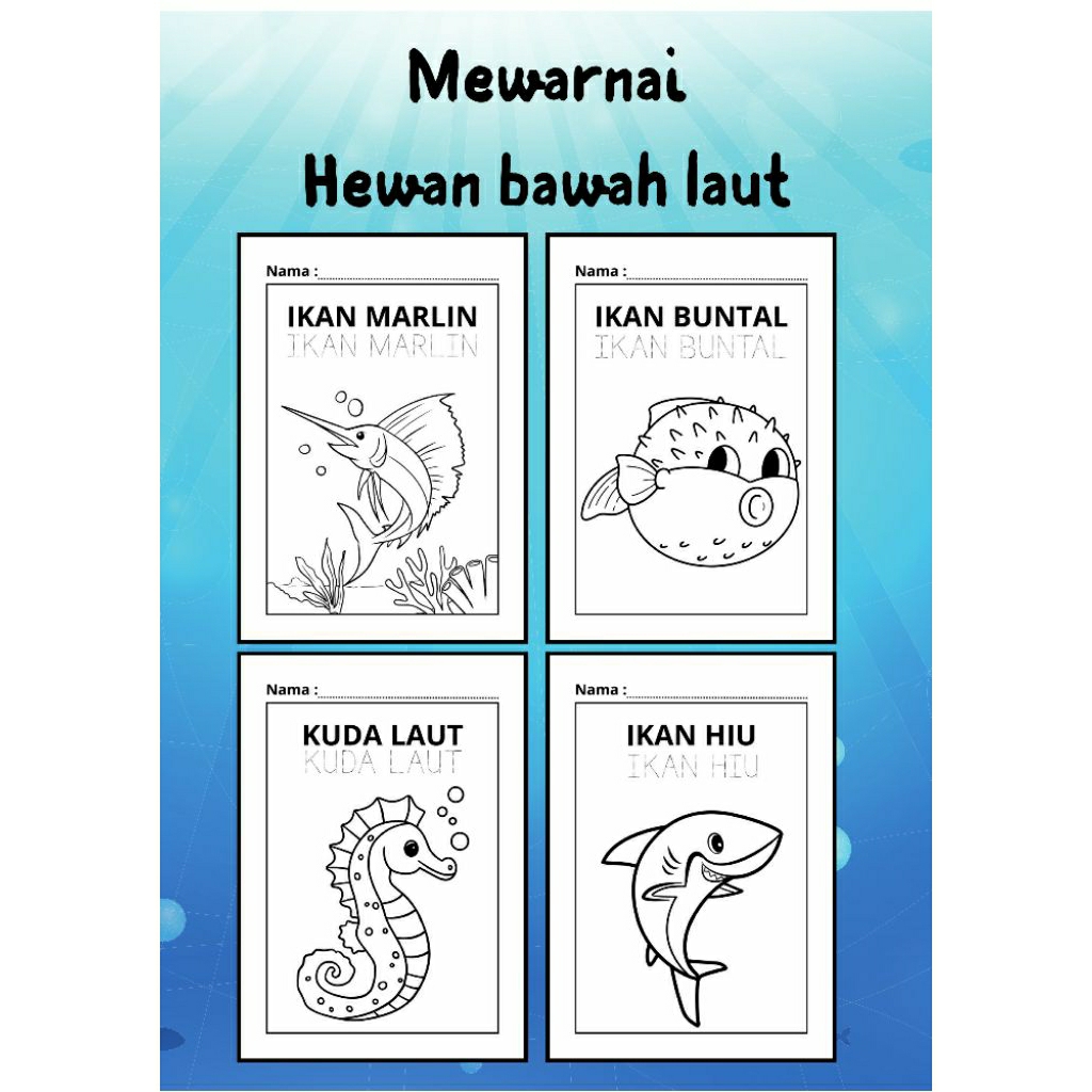 

25 Halaman Mewarnai Tema Sea Animals