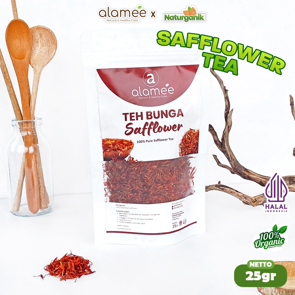 

ALAMEE Teh Safflower Dried Flower Tea Bunga Herbal Alami Organik Kering 25gr Premium Naturganik