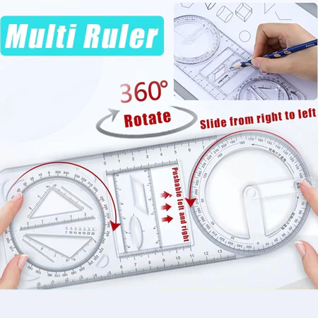

Rotary Geometric Drawing Ruler Penggaris Multifungsi Geometri bisa diputar Hadiah Kreatif Drawing Ruler Alat Tulis Sekolah Kantor COD