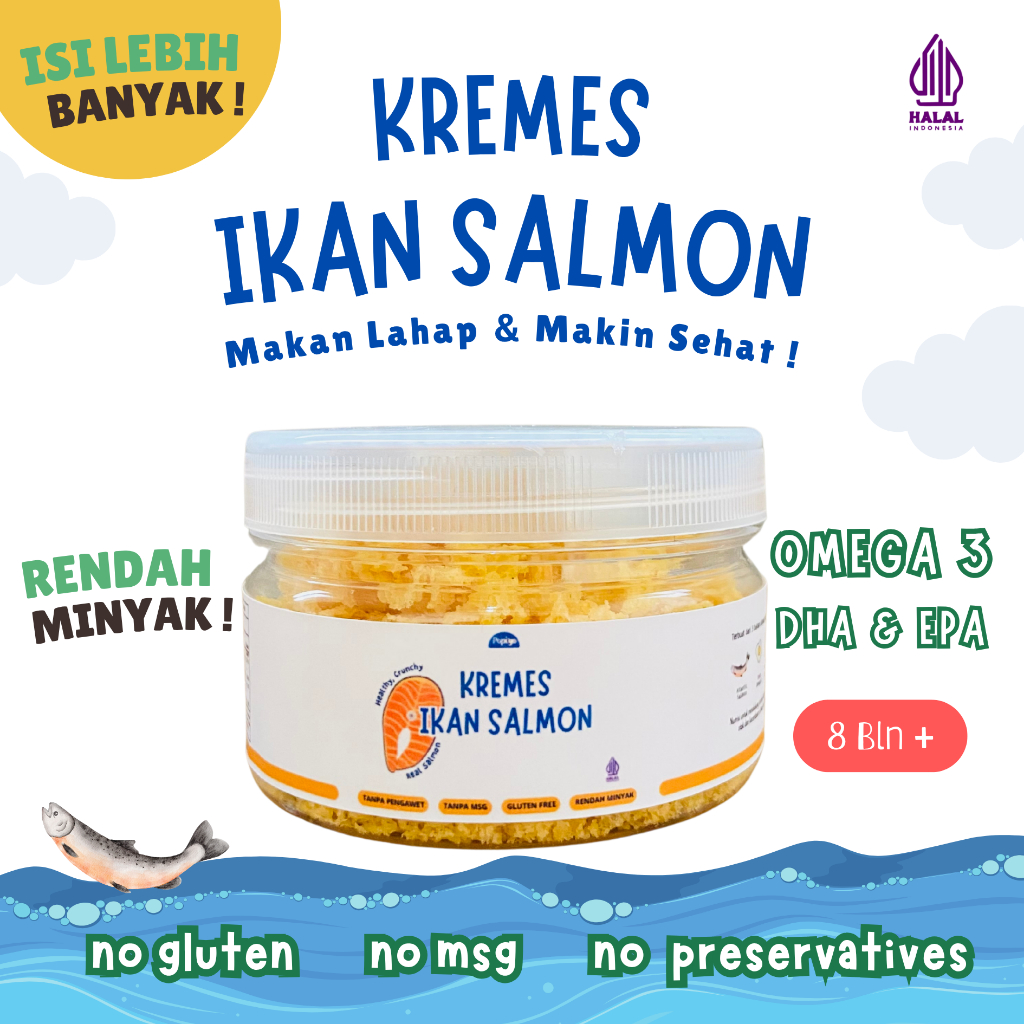 

Kremes Ikan Salmon – Non MSG, Tinggi Protein, Omega 3 | MPASI Sehat & Anti GTM