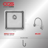 Kitchen Sink CGS SICILY 44-IU + Sink Tap MILAN (Stainless Steel 304)