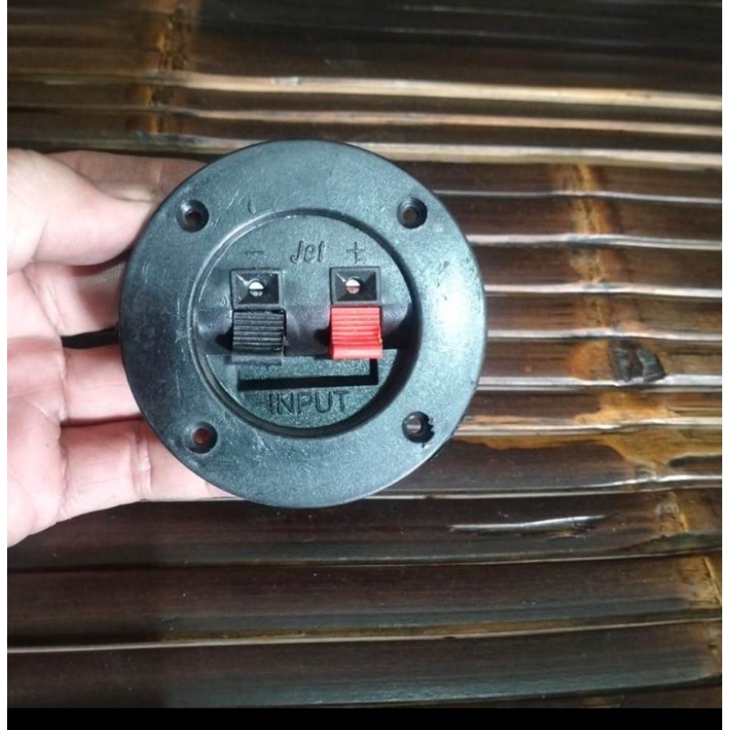 terminal speaker bulat jepit kabel dua kabel socket
