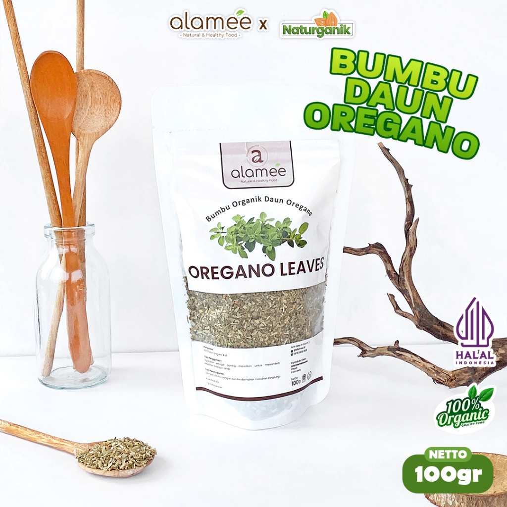 

ALAMEE Oregano Leaves Dried Leaves Flakes Garnish Asli Seasoning Bumbu Dapur Organik 100G Naturganik