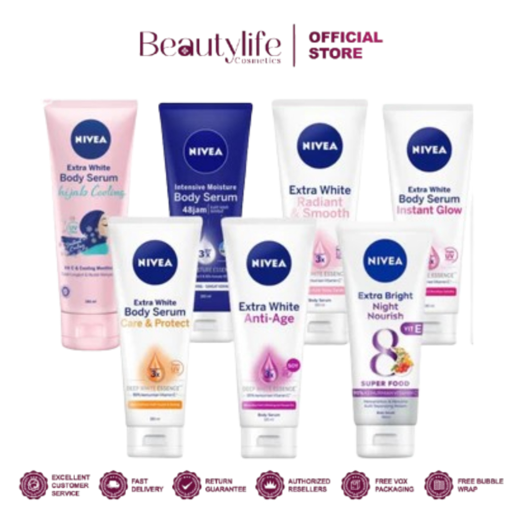 Nivea Body Serum Extra White All Varian (Night Nourish, Care & Protect, Radiant & Smooth, dll) 70ml 