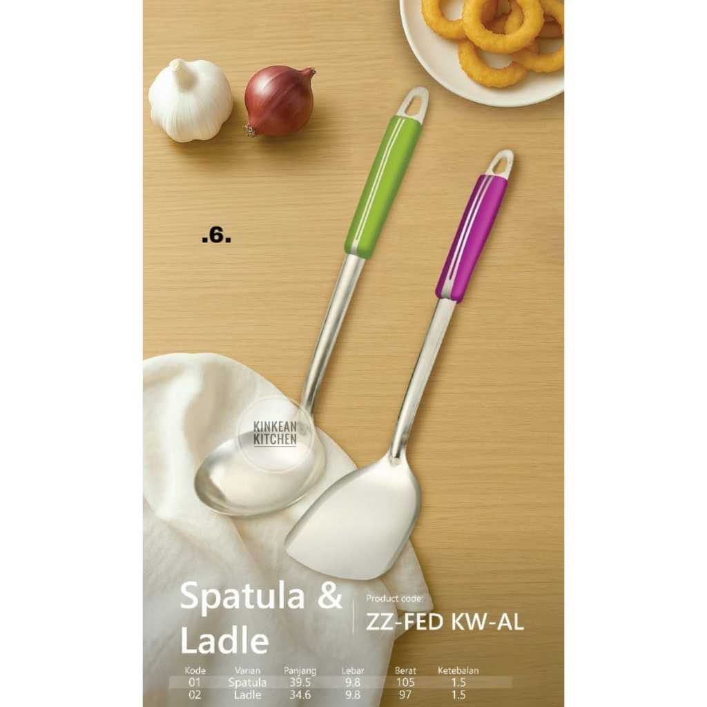 Sodet Spatula Penggorengan Irus Sayur Gagang Ungu Garis